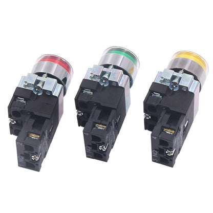 CHINT NP2-BW3465/220V 1 NO+1 NC Pushbutton Switches With LED Light Silver Alloy Contact Push Button - Car Switches by CHINT | Online Shopping South Africa | PMC Jewellery | Buy Now Pay Later Mobicred