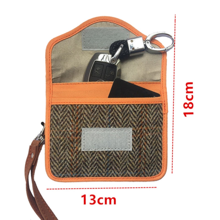 Small Tweed Car Key Remote Shielding Bag Double Layer Anti-theft Anti-magnetic RFID Bag - Car Key Cases by PMC Jewellery | Online Shopping South Africa | PMC Jewellery | Buy Now Pay Later Mobicred