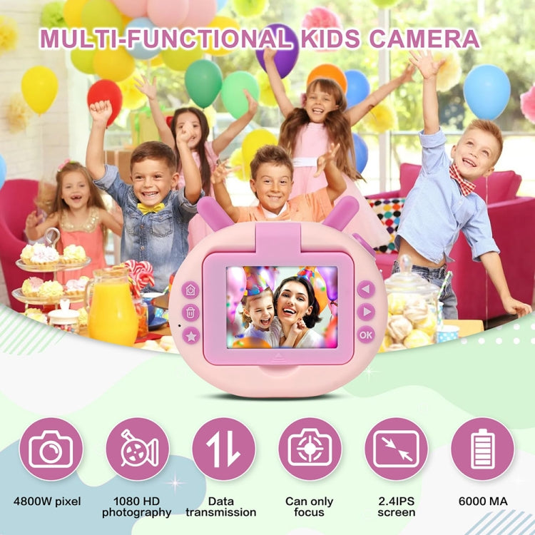 S2 2.4-Inch 180-Degree Flip-Screen 1080P HD Cartoon Children Digital Camera With Stand(Violet) - Children Cameras by PMC Jewellery | Online Shopping South Africa | PMC Jewellery | Buy Now Pay Later Mobicred