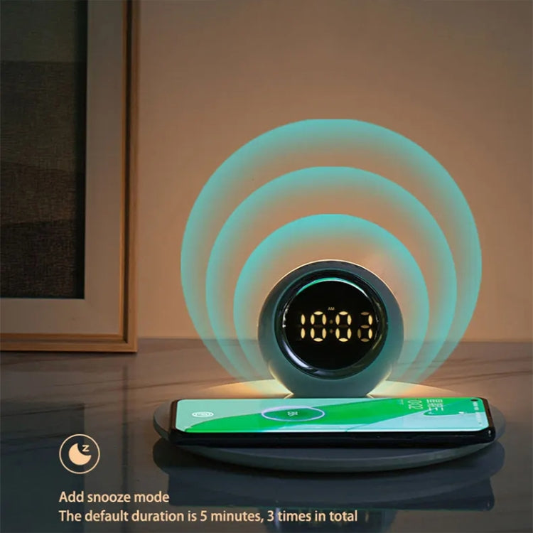 K22T 15W Multifunctional Rotatable Clock Night Light Wireless Fast Charger, Color: White - Wireless Charger by PMC Jewellery | Online Shopping South Africa | PMC Jewellery | Buy Now Pay Later Mobicred