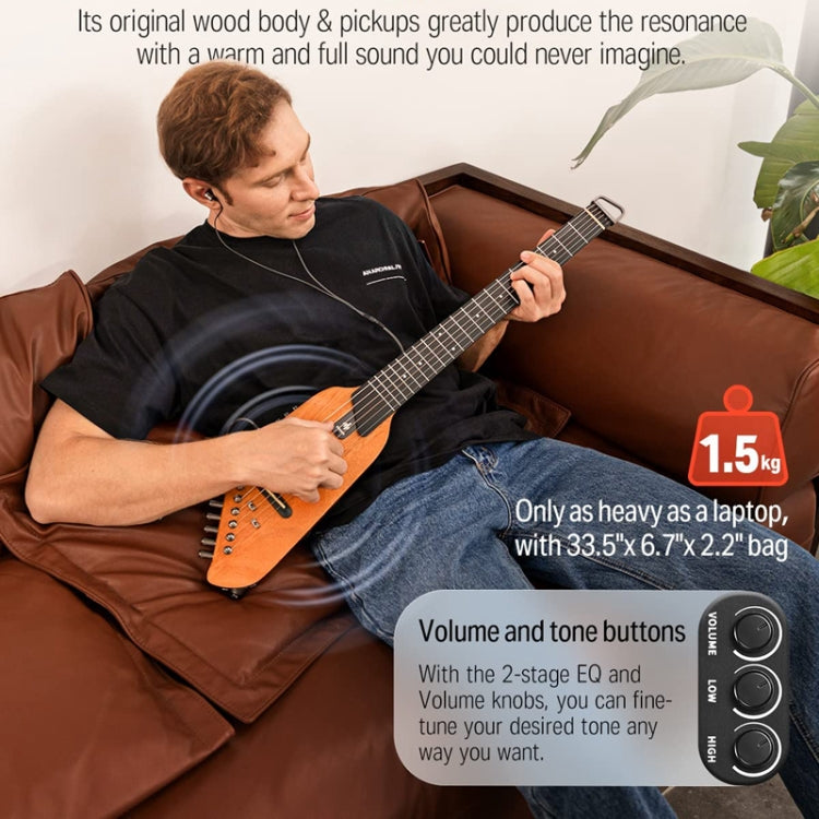 DONNER Smart Headless Silent Guitar Travel Portable Detachable Acoustic Guitar, Style: Mahogany Sunrise Color - Stringed Instruments by DONNER | Online Shopping South Africa | PMC Jewellery