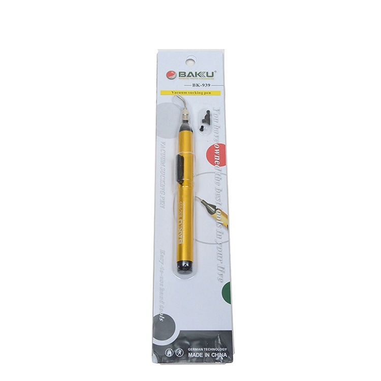 BAKU BK-939 Vacuum Sucking Pen with 3 Suction Headers Repair Tool(Gold) - Sucker by BAKU | Online Shopping South Africa | PMC Jewellery | Buy Now Pay Later Mobicred