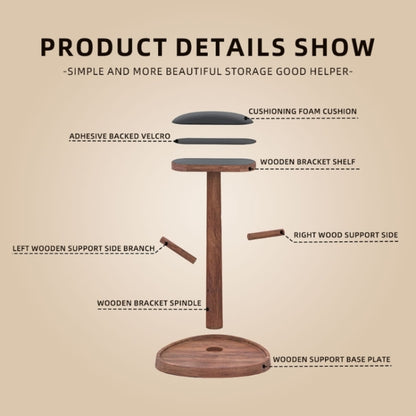 Hiblok VR Helmet Wooden Storage Rack Desktop Display Stand for Quest 2 / Pico 3 / Pico 4(Walnut) - VR Accessories by Hiblok | Online Shopping South Africa | PMC Jewellery | Buy Now Pay Later Mobicred