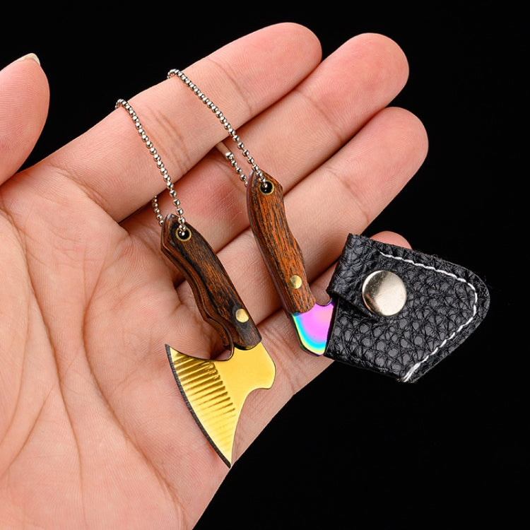 Mini Knife Keychain Portable Removal Express Pendant Accessory With Holster, Model: Axe Gold - Burin &Cutting Knife by PMC TechLife | Online Shopping South Africa | PMC TechLife