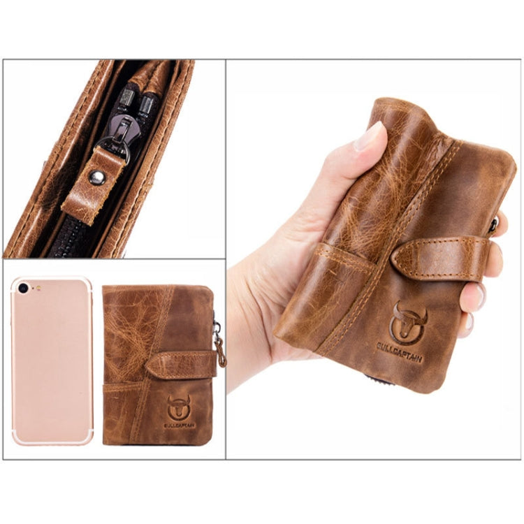 BULL CAPTAIN 01 RFID Anti-theft Multifunctional Cowhide Vertical Detachable Men Wallet(Coffee) - free shipping - PMC TechLife - Order now!