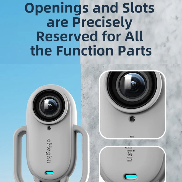 For Insta360 GO 3 AMagisn Silicone Case Camera Protective Accessories, Style: Vertical Black - Case & Bags by aMagisn | Online Shopping South Africa | PMC TechLife | Buy Now Pay Later Mobicred