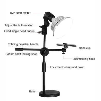 80W 120mm  Mushroom Fill Light + Desktop Overhead Photography Stand Kit for Photo/Video - Selfie Light by PMC Jewellery | Online Shopping South Africa | PMC Jewellery | Buy Now Pay Later Mobicred