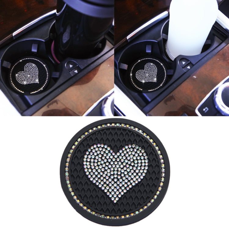 Car Round Love Diamond Honeycomb Anti-slip Coaster(Colorful AB Diamond) - Car Drink Holders by PMC Jewellery | Online Shopping South Africa | PMC Jewellery | Buy Now Pay Later Mobicred