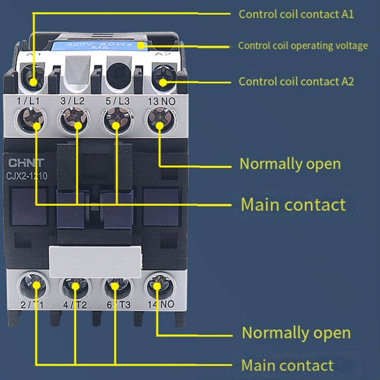 CHNT CJX2-1810 18A 220V Silver Alloy Contacts Multi-Purpose Single-Phase AC Contactor - Relays by CHNT | Online Shopping South Africa | PMC Jewellery | Buy Now Pay Later Mobicred