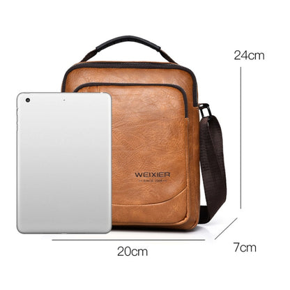 WEIXIER D288 Large Capacity Casual Crossbody Bag Business Waterproof Single Shoulder Packs(Dark Brown) - Single-shoulder Bags by WEIXIER | Online Shopping South Africa | PMC Jewellery