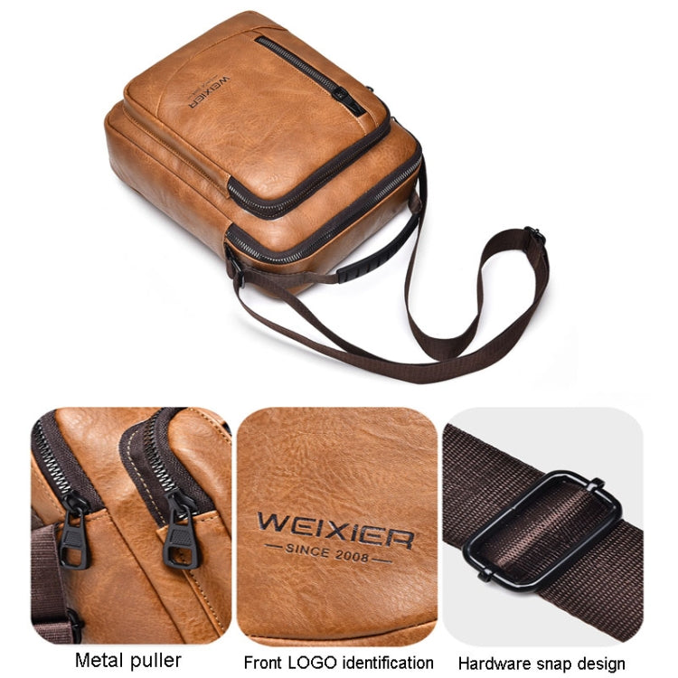 WEIXIER D288 Large Capacity Casual Crossbody Bag Business Waterproof Single Shoulder Packs(Dark Brown) - Single-shoulder Bags by WEIXIER | Online Shopping South Africa | PMC Jewellery