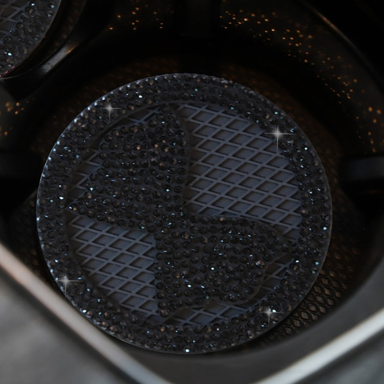 Car Multifunctional Anti-slip Coaster with Diamond Bow Crystal(Black) - Car Drink Holders by PMC TechLife | Online Shopping South Africa | PMC TechLife | Buy Now Pay Later Mobicred