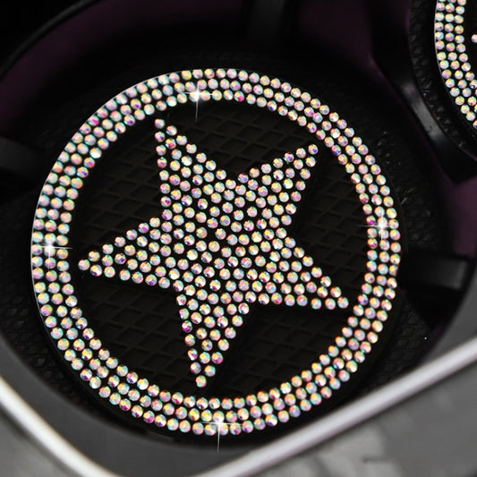 Five-pointed Star Diamond-encrusted Car Non-slip Decorative Water Coaster(AB Color) - Car Drink Holders by PMC Jewellery | Online Shopping South Africa | PMC Jewellery | Buy Now Pay Later Mobicred