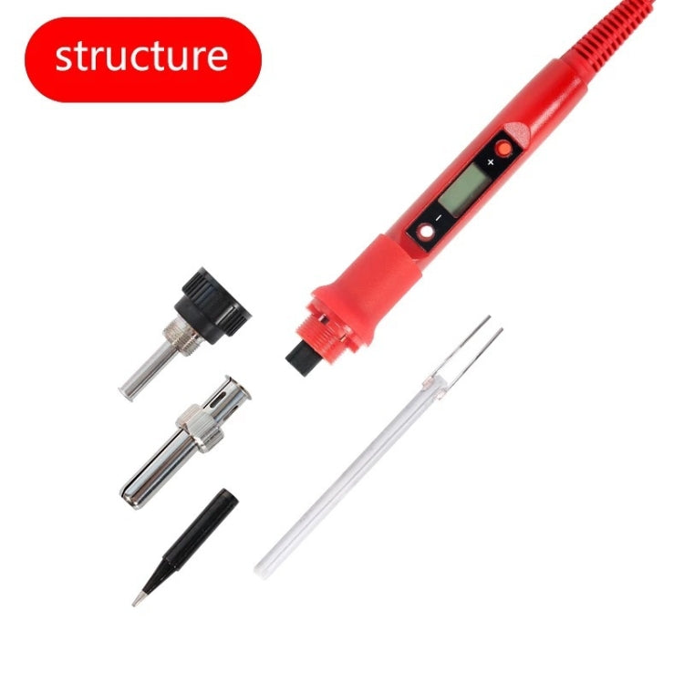 10pcs/ Set  80W Internal Heating Welding Digital Display Soldering Iron Temperature Adjustment Set, Model: Red EU Plug - Electric Soldering Iron by PMc TechLife | Online Shopping South Africa | PMc TechLife | Buy Now Pay Later Mobicred