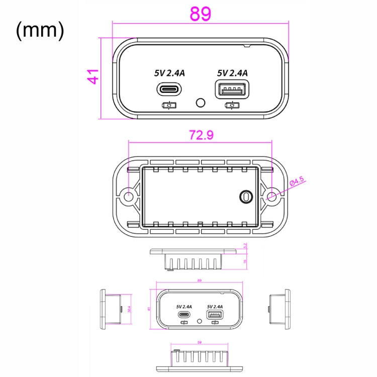 USB Dual-port Multi-function Fast Charging Car Modification Charger(UCC-316A AC4.8A) - DIY Modified Charger by PMC Jewellery | Online Shopping South Africa | PMC Jewellery | Buy Now Pay Later Mobicred