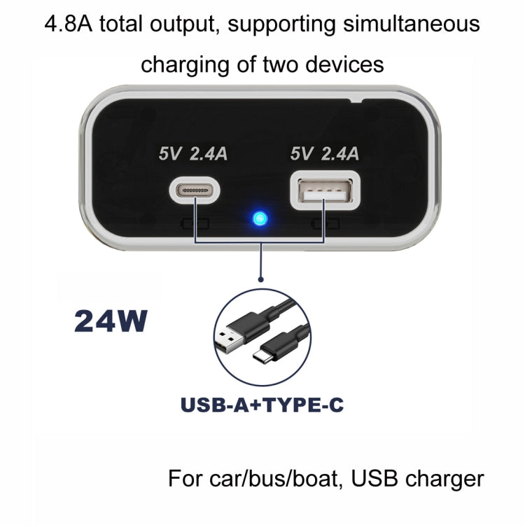 USB Dual-port Multi-function Fast Charging Car Modification Charger(UCC-316A AC4.8A) - DIY Modified Charger by PMC Jewellery | Online Shopping South Africa | PMC Jewellery | Buy Now Pay Later Mobicred