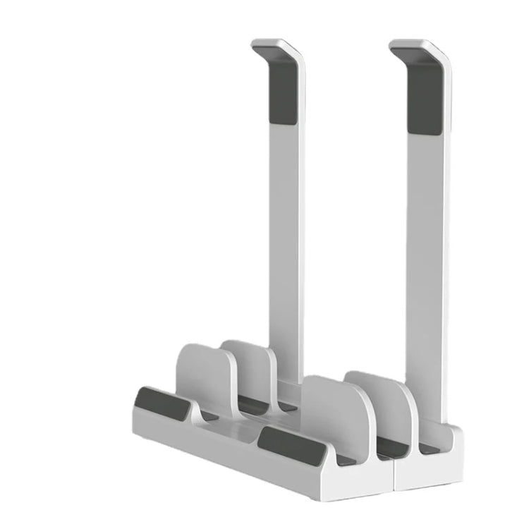 Dual-Purpose Laptop Vertical Stand Storage Rack Desktop Heightening Cooling Base(White) - Laptop Stand by PMC Jewellery | Online Shopping South Africa | PMC Jewellery | Buy Now Pay Later Mobicred