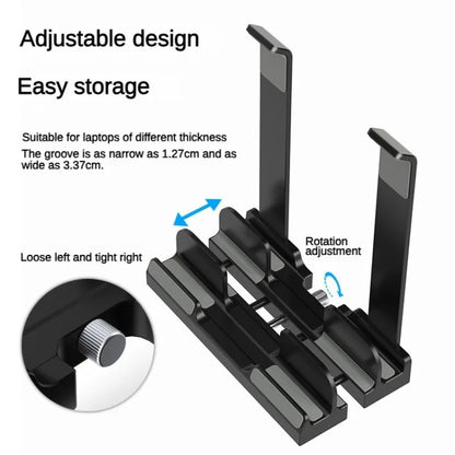 Dual-Purpose Laptop Vertical Stand Storage Rack Desktop Heightening Cooling Base(White) - Laptop Stand by PMC Jewellery | Online Shopping South Africa | PMC Jewellery | Buy Now Pay Later Mobicred