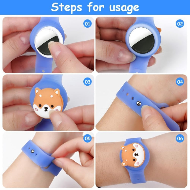 For AirTag Watch Strap Cartoon Cute Anti-lost Device Silicone Protective Cover, Color: Blue - Watch Strap Series by PMC Jewellery | Online Shopping South Africa | PMC Jewellery