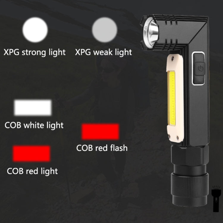 XPG+COB Red White Light USB Rechargeable Folding Strong Light Flashlight, Style: 3189A Large - LED Flashlight by PMc TechLife | Online Shopping South Africa | PMc TechLife | Buy Now Pay Later Mobicred