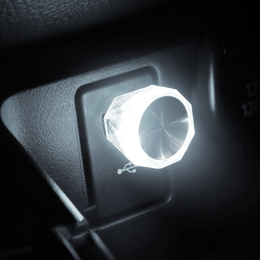 Car Diamond Model USB Ambient Light Charge-Free Plug And Play LED Decorative Lights(White Light) - Atmosphere lights by PMC Jewellery | Online Shopping South Africa | PMC Jewellery | Buy Now Pay Later Mobicred