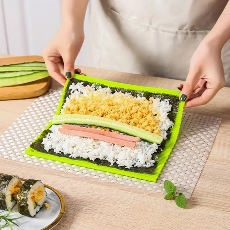 Silicone Sushi Curtain Hand Roll Mold Double-sided Kimbap Tool(Green) - Gadgets by PMC Jewellery | Online Shopping South Africa | PMC Jewellery