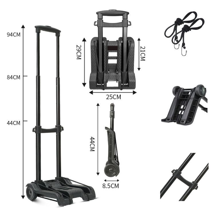 Folding Cargo Handling Trailer Household Grocery Shopping Cart, Color: Black - Hand Carts by PMC Jewellery | Online Shopping South Africa | PMC Jewellery