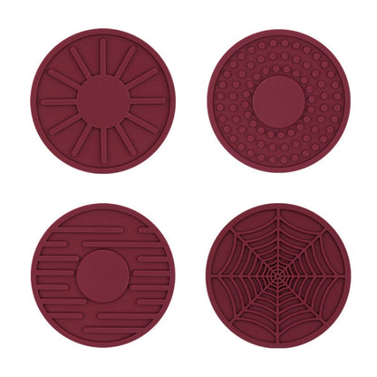 4pcs/set 6.8x0.3cm Car Anti-slip Silicone Water Coaster Storage Interior, Color: Wine Red - Car Drink Holders by PMC Jewellery | Online Shopping South Africa | PMC Jewellery | Buy Now Pay Later Mobicred