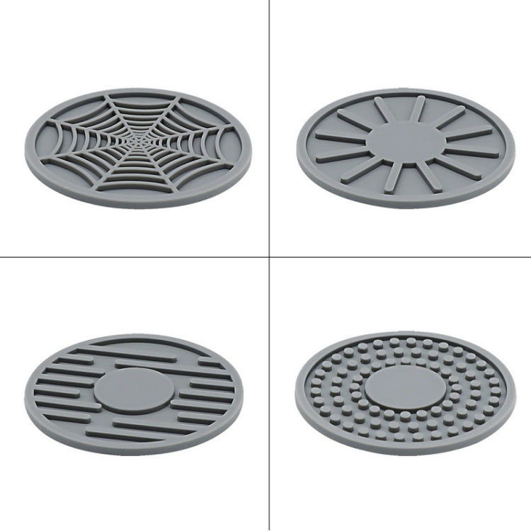 4pcs/set 6.8x0.3cm Car Anti-slip Silicone Water Coaster Storage Interior, Color: Black - Car Drink Holders by PMC Jewellery | Online Shopping South Africa | PMC Jewellery | Buy Now Pay Later Mobicred