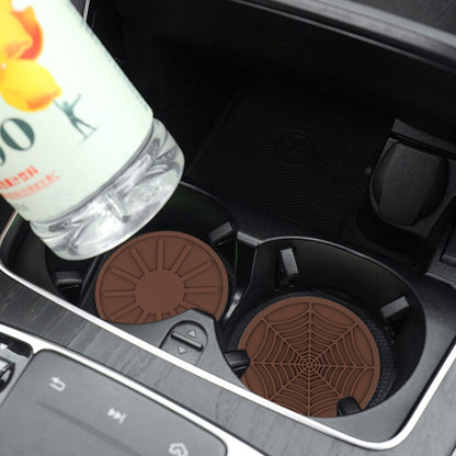 4pcs/set 6.8x0.3cm Car Anti-slip Silicone Water Coaster Storage Interior, Color: Brown - Car Drink Holders by PMC Jewellery | Online Shopping South Africa | PMC Jewellery | Buy Now Pay Later Mobicred