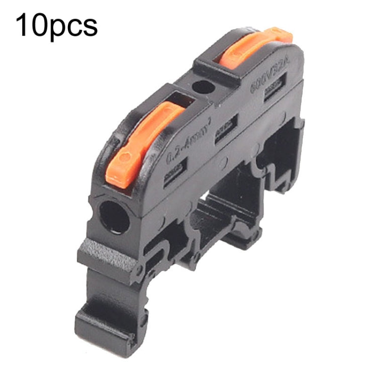 10pcs Guide Rail Type Replacement UK Quick Terminal Block 1 Input 1 Output(Black) - Connectors & Terminals by PMc TechLife | Online Shopping South Africa | PMc TechLife | Buy Now Pay Later Mobicred