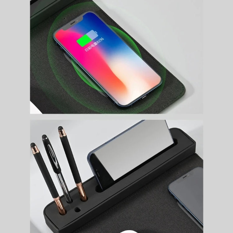 10W Wireless Charging PU Mouse Pad with Mobile Phone and Pen Holder(Black) - Wireless Charger by PMC Jewellery | Online Shopping South Africa | PMC Jewellery | Buy Now Pay Later Mobicred