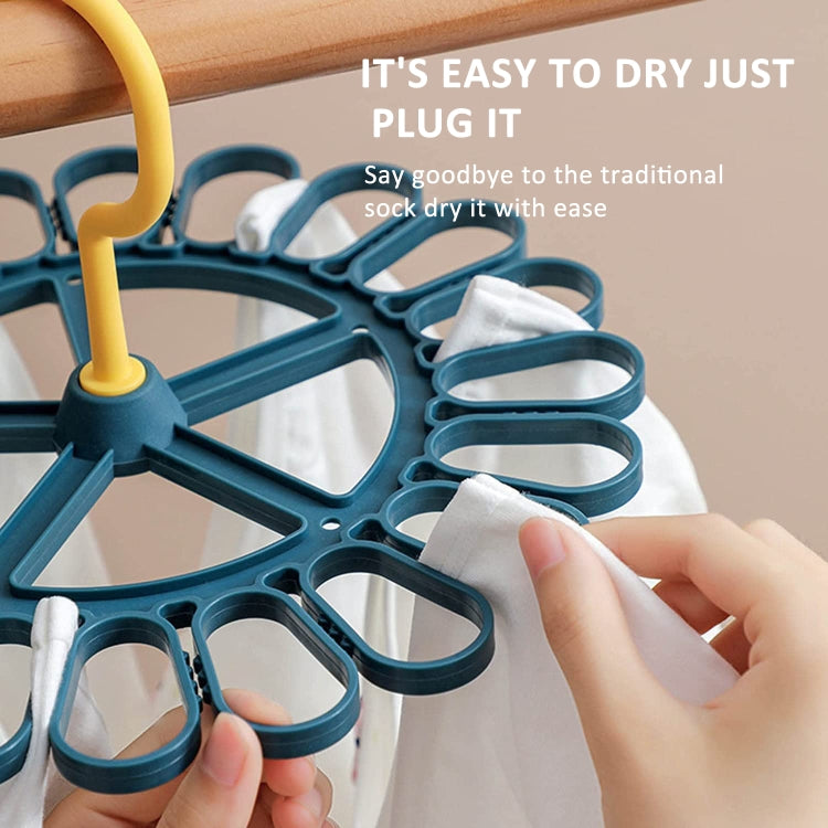360 Degree Rotatable Sock Hanger With 20 Clips Round Laundry Drying Rack(White) - Shelf & Hooks by PMC TechLife | Online Shopping South Africa | PMC TechLife