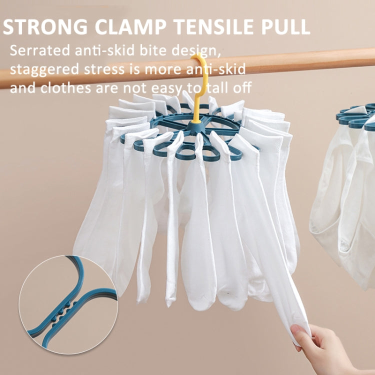 360 Degree Rotatable Sock Hanger With 20 Clips Round Laundry Drying Rack(White) - Shelf & Hooks by PMC Jewellery | Online Shopping South Africa | PMC Jewellery