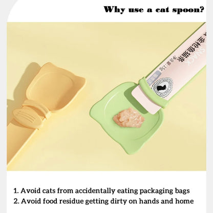 Cat Feeder Cat Strip Squeezer Pet Snack Minced Meat Feeding Spoon(Green) - Food Bowls by PMC Jewellery | Online Shopping South Africa | PMC Jewellery | Buy Now Pay Later Mobicred