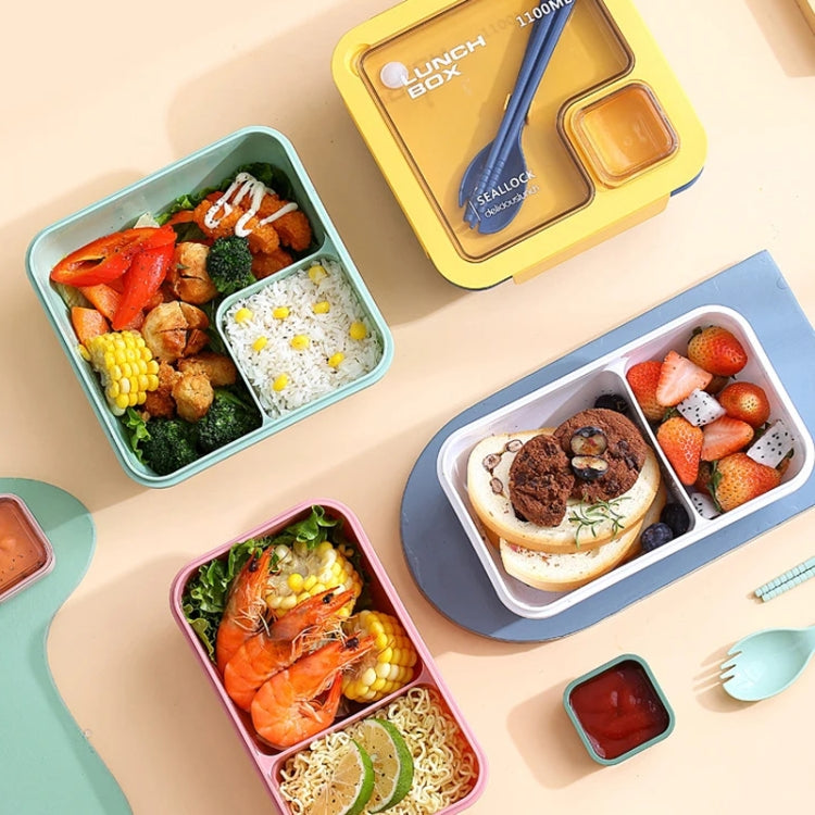 Rectangle Microwaveable Lunch Box Hermetic Bento Box with Spoon Chopsticks(Green) - free shipping - PMC TechLife - Order now!