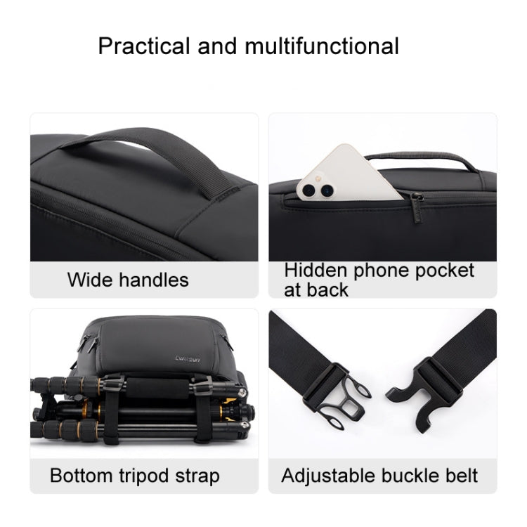 Cwatcun D105 Large Multi-functional Camera Waist Pack Simple and Lightweight Microslr Camera Bag Casual Waterproof Storage Bag - free shipping - PMC TechLife - Order now!