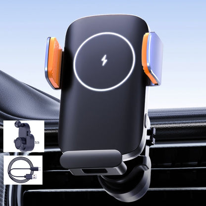 Smart Induction Wireless Charger Car Cell Phone Holder Solar Fast Charging Air Vent Navigation Stand(Universal) - Wireless Charging Bracket by PMC Jewellery | Online Shopping South Africa | PMC Jewellery | Buy Now Pay Later Mobicred