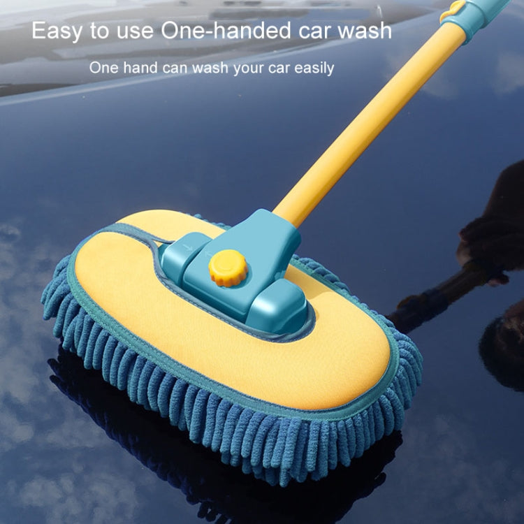 Curved Rod Car Wash Mop Retractable Cleaning Tool No Harm Car Special Soft Brush(Lake Green) - Car washing supplies by PMC Jewellery | Online Shopping South Africa | PMC Jewellery | Buy Now Pay Later Mobicred