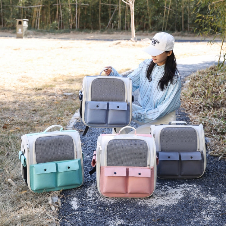 Breathable Square Cat Backpack Foldable Outdoor Portable Pet Bag(Model 4 Pink) - Pet Bags by PMC TechLife | Online Shopping South Africa | PMC TechLife | Buy Now Pay Later Mobicred