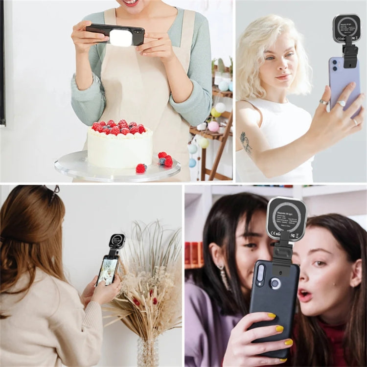 Mini Magnetic Fill Light Rechargeable Tri-Color Temperature Selfie Light - Selfie Light by PMC TechLife | Online Shopping South Africa | PMC TechLife