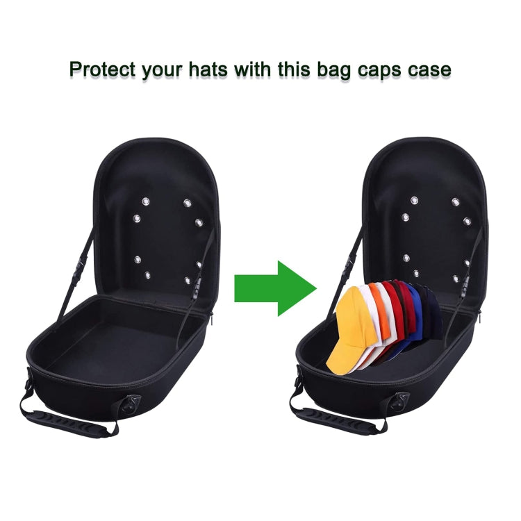 EVA Lightweight Durable Zipper Hat Storage Bag(Black) - Storage Bags by PMC TechLife | Online Shopping South Africa | PMC TechLife