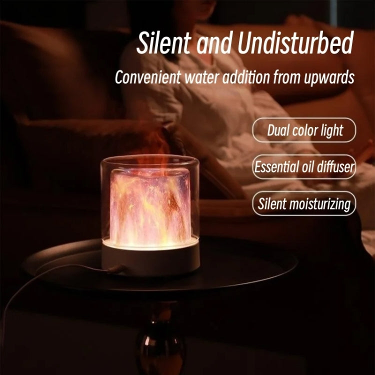 Colorful Light Flame Aromatherapy Humidifier Home Ambient Light Desktop Fragrance Diffuser(White) - Air Purifiers & Accessories by PMc TechLife | Online Shopping South Africa | PMc TechLife | Buy Now Pay Later Mobicred