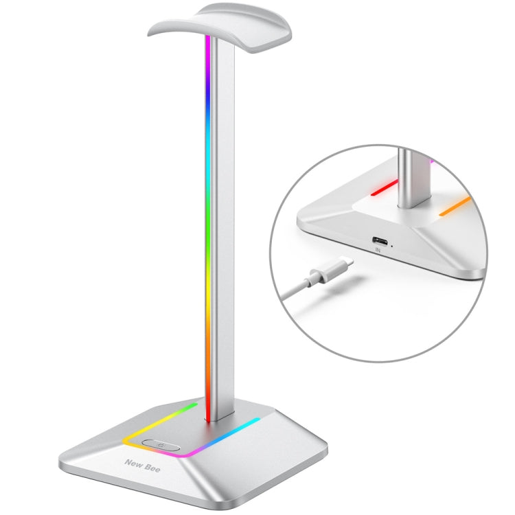 New Bee Dual Output Colorful Headset Display Rack HUB Expansion Headphone Holder, Color: Z9 Without Extended Interface Silver - Headset Stand by PMC Jewellery | Online Shopping South Africa | PMC Jewellery | Buy Now Pay Later Mobicred