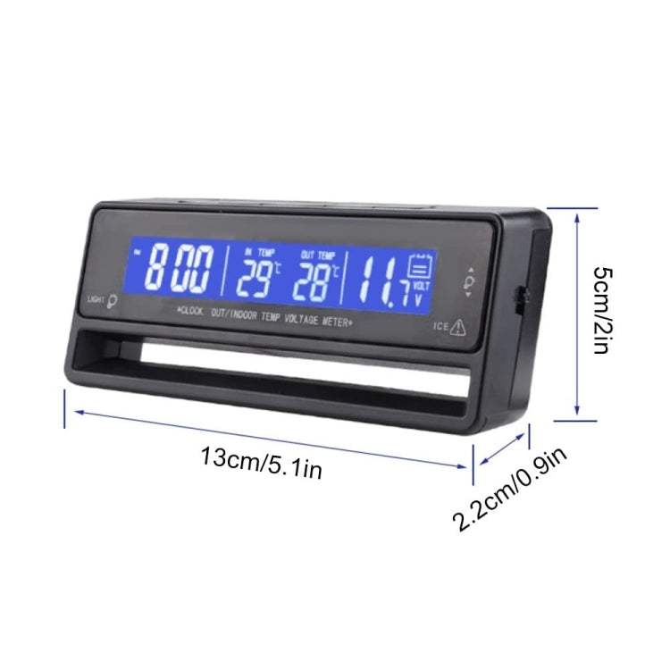 Car Digital Display Clock Luminous Electronic Thermometer Voltmeter(TS-7013V) - Clocks & Car Meters by PMC Jewellery | Online Shopping South Africa | PMC Jewellery | Buy Now Pay Later Mobicred