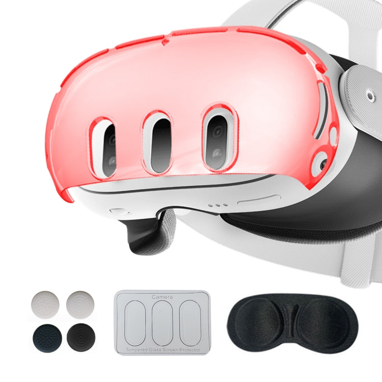 For Meta Quest 3 PC Protective Shell, Style: 7 In 1 (Ordinary Transparent Red) - VR Accessories by PMC TechLife | Online Shopping South Africa | PMC TechLife | Buy Now Pay Later Mobicred