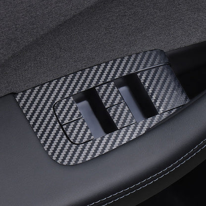 4pcs /Set For Tesla Model 3 Lift Window Button Sticker Car Interior, Style: Carbon Fiber - Car Interior Mouldings by PMC Jewellery | Online Shopping South Africa | PMC Jewellery | Buy Now Pay Later Mobicred