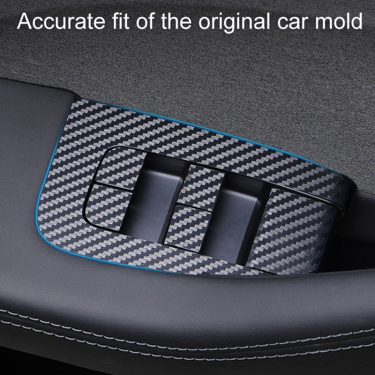 4pcs /Set For Tesla Model 3 Lift Window Button Sticker Car Interior, Style: Carbon Fiber - Car Interior Mouldings by PMC Jewellery | Online Shopping South Africa | PMC Jewellery | Buy Now Pay Later Mobicred