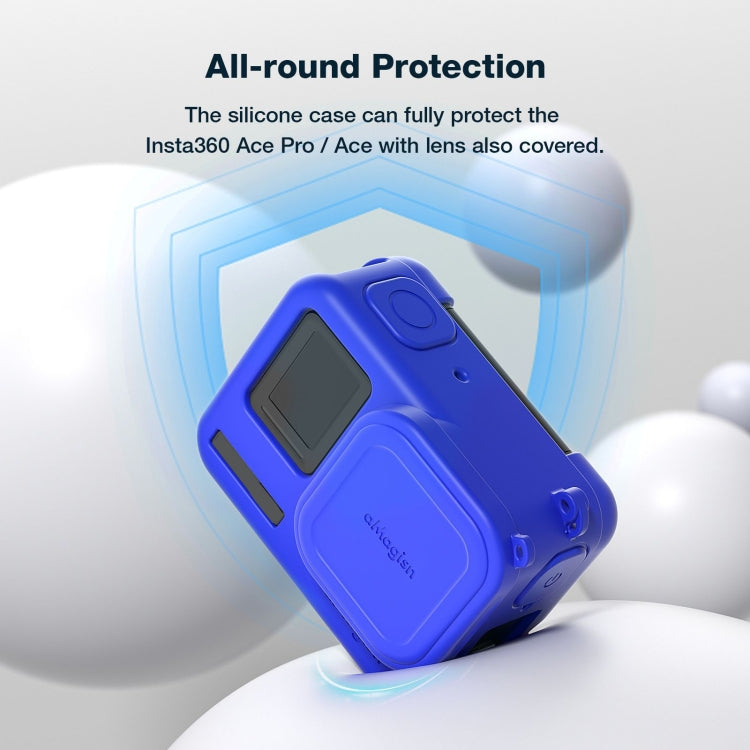 aMagisn Silicone Protection Case Sports Camera Protection Accessories For Insta360 Ace Pro (Blue) - Case & Bags by aMagisn | Online Shopping South Africa | PMC Jewellery | Buy Now Pay Later Mobicred