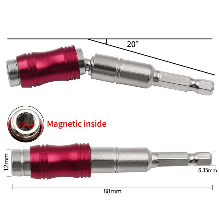 Hexagonal Shank Quick Release Self-Locking Joint Extension Rod Electric Drill Driver Extension Quick Conversion Bits(Silver+Red) - Screwdriver Tools by PMC TechLife | Online Shopping South Africa | PMC TechLife